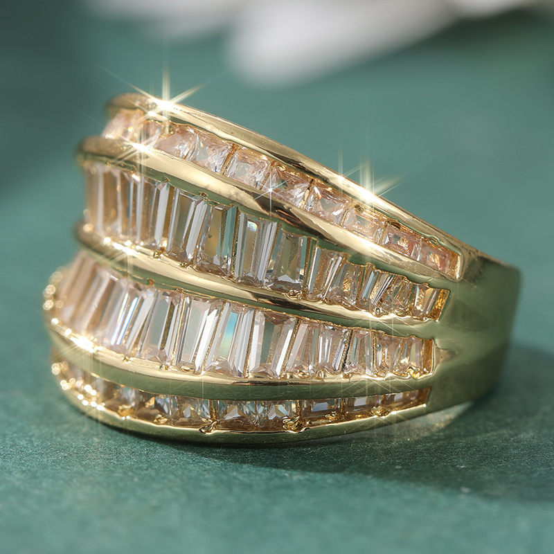 Classic Baguette Synthetic Cubic Zirconia Engagement Ring